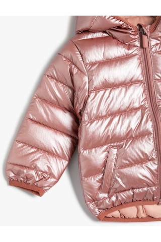 Koton Şişme Mont Kapşonlu Fermuarlı Cep Detaylı Pembe 4wmg20002aw 4WMG20002AW280
