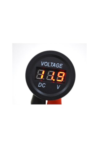12v 24v Dc Voltmetre Yuvarlak Düz Kırmızı Rakam