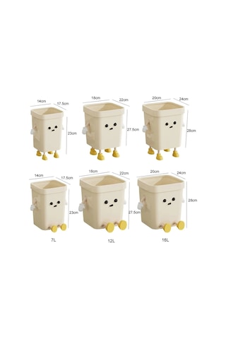 Sones Sevimli Kare Çöp Kutusu Ev Oturma Odası Banyo Çöp Kutusu, Stil: 7l Ayaklı Beyaz Diğer