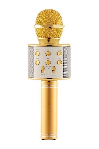 Torima Ws-858 Karaoke Mikrofon Aux Usb Ve Sd Kart Girişli Bluetooth Hoparlör Gold