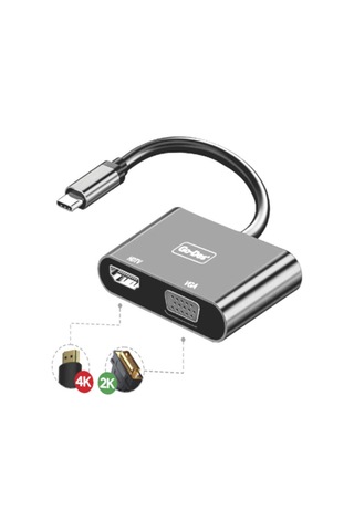 Go Des GD-8280 Type-C To HDTV+VGA Dönüştürücü - ZORE-262614