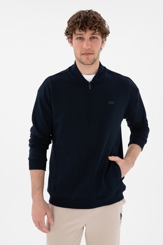 U.S. Polo Assn. Erkek Comfort Fit Yarım Fermuarlı Yaka Lacivert Sweatshirt 50293380-VR033