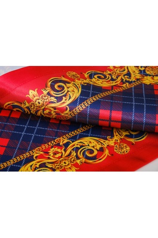 Finezza Belize Baskılı Saten Kumaş Kırmızıya Siyah Kırlent Kılıfı 45x45 cm- 1443