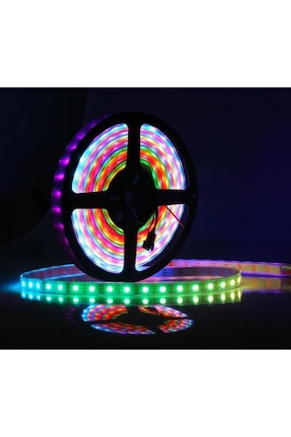 12 Volt 3 Çipli RGB Şerit Led İç Mekan IP20 M/60 Led 5 Metre