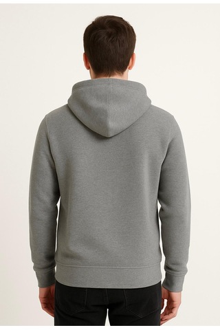 Axxel Erkek Gri Kapüşonlu Sweatshirt-w1108 Gri 3 İplik Şardonlu