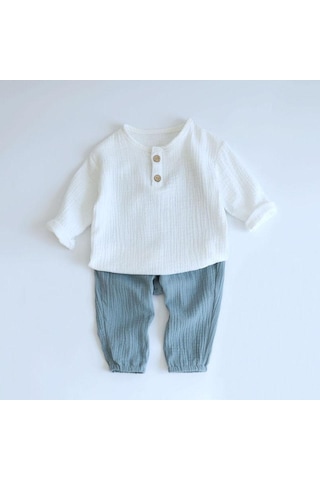 Siyah Bahar Erkek Bebek Giysileri Yürümeye Başlayan Yumuşak Pamuklu Uzun Kollu Tişört T-shirt + Pantolon 2 Adet Çocuklar Kıyafetler Siyah