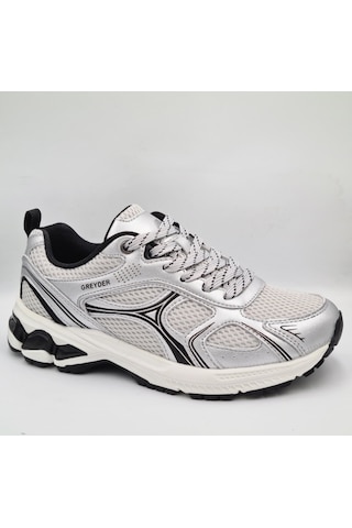 Greyder 59218 Gümüş Renk Deri Kadın Sneaker Spor Ayakkabı Gümüş