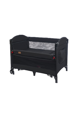 Mamma Ultimate Anne Yanı Organizerli Dönenceli Park Yatak Beşik 70 X 110 Cm. Siyah