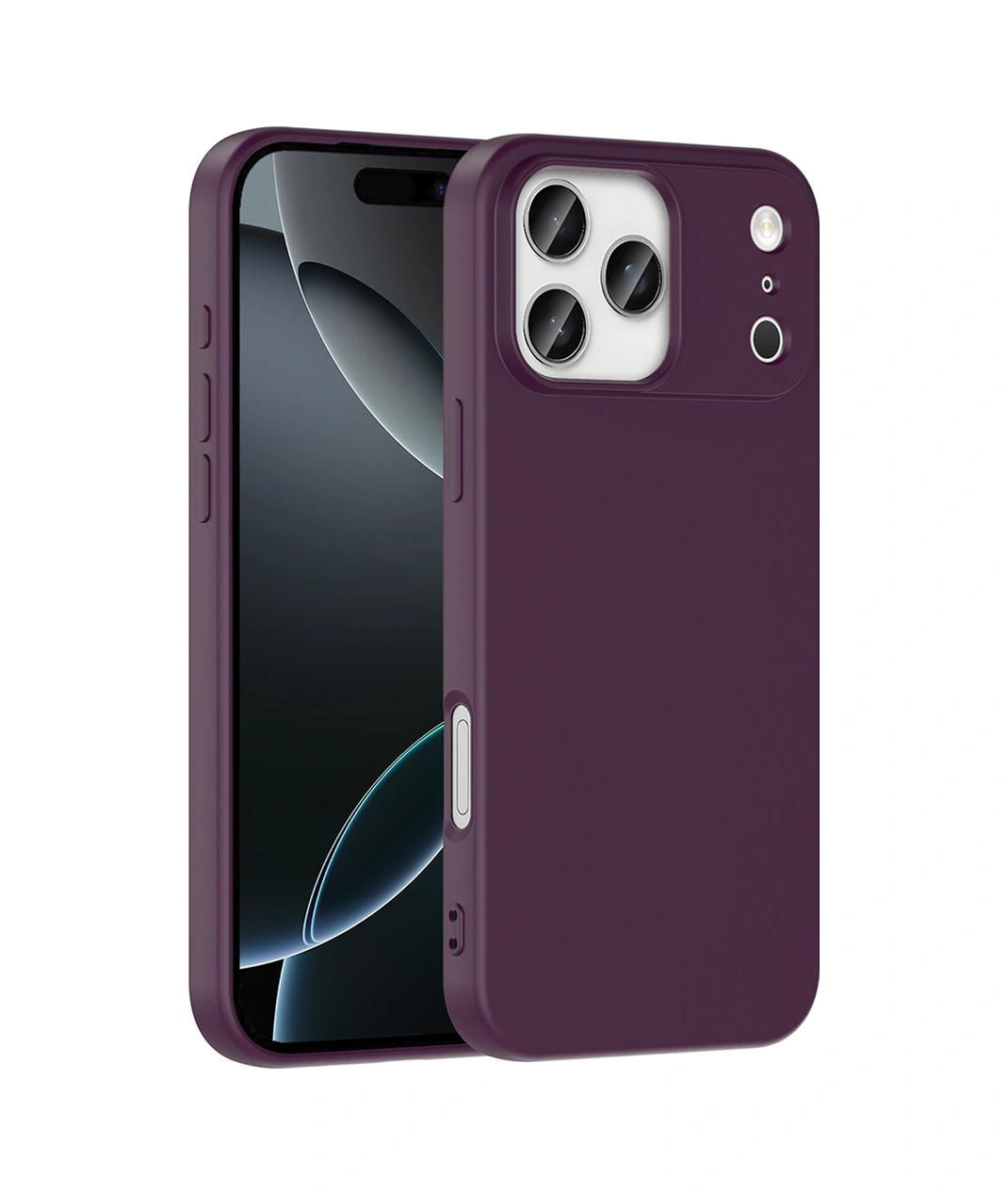 Apple Uyumlu iPhone 17 Pro Max Kılıf Lansman İçi Kadife Kamera Korumalı Mara Silikon Kılıf-koyu Mor Koyu Mor