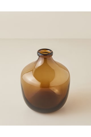 English Home Lara Cam Vazo 17x17x22 Cm Amber Teşhir Ürün
