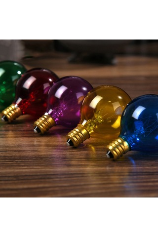 Skycity G40 Tungsten Ampuller 25 Adet - 5 Renkli, Ip44 Su Geçirmez, 220-240v 7w, E12 Bağlantı, Ev Bahçe Dekorasyon Işıkları