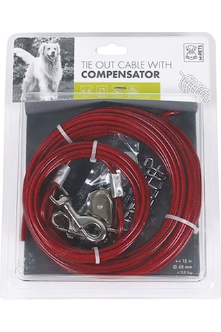 M-pets Compansatör Çelik Köpek Bahçe Bağlama Halatı 15 M 244-58014.03