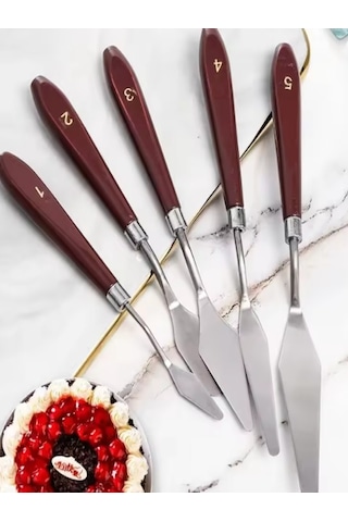 5li Metal Resim Spatulası Palette Knives, Ressam Sipatulası Sıpat