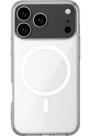 Apple Uyumlu iPhone 17 Pro Max Kılıf Magsafe Özellikli Şeffaf Silikon Kapak Şeffaf