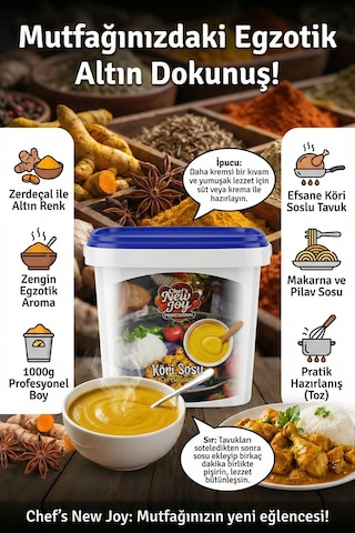 Chefs New Joy Curry Sauce Köri Sosu Köri Tozu 1 KG