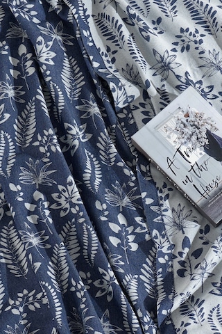 Elart Mokka Keten Görünümlü Yatak Örtüsü Pike Seti 3 Parça Çift Kişilik Lacivert