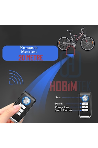 Ht-53 Motosiklet Bisiklet Alarmı Uzaktan Kumandalı 113db Su Geçir