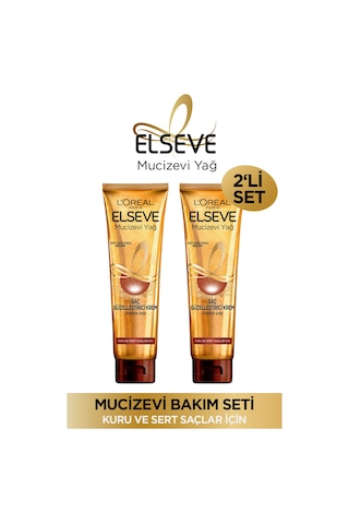 Elseve Mucizevi Yağ Kuru Saçlar için Saç Bakım Kremi 2 x 150 ML