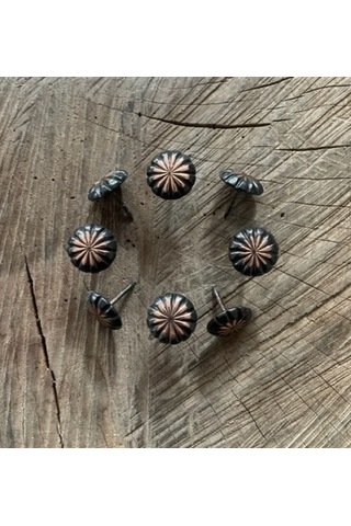 ÇİÇEK KABARA RAPTİYE KOLTUK KAPI ÇİVİSİ ANTİK SİYAH SARI 16MM 100