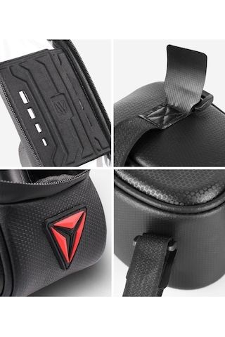 Didadodo 7 Su Geçirmez Dokunmatik Ekran Bisiklet Çantası Kadro Üstü Çanta Beyaz Beyaz