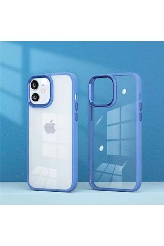 Ally Apple iPhone Uyumlu 12 - 12 Pro 6.1inç Kılıf Parlak Renkli Çerçeveli Ultra Lüx Tpu Silikon Kılıf- 5775 Mor