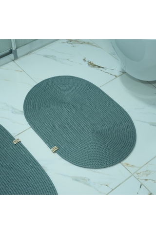 Zengin Supla 2'li Banyo Paspas Set Antrasit