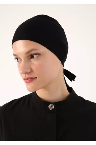 Dikişli Bağlamalı Penye Siyah Bone Siyah