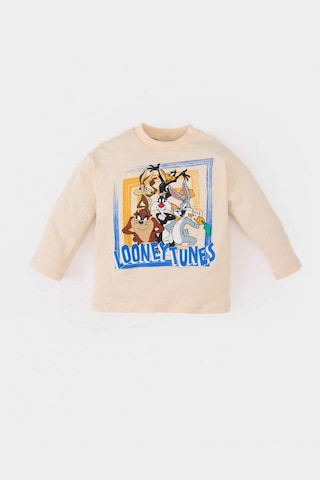DeFacto Erkek Bebek Looney Tunes Bisiklet Yaka Uzun Kollu Tişört E4708A525SPBG319 Bej