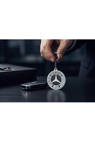 Mercedes Logo Anahtarlık 3d Baskı Mercedes Benz Uyumlu Şık Araç Anahtarlığı