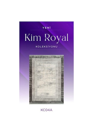 Royal Halı Kim Royal Kc04a Antrasit Gri Akrilik Yumuşak Dokulu Modern Çerçeveli Halı