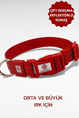 Reflektörlü Köpek Tasması, Büyük Ve Orta Irk Köpek Tasması, Köpek Boyun Tasması Kırmızı-s Çok Renkli