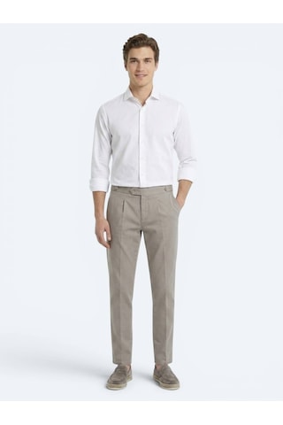 Kip Beyaz Slim Fit Uzun Dokuma Klasik %100 Pamuk Gömlek