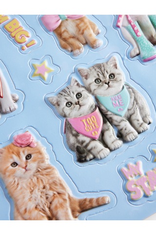 Koton Studio Pets Lisanslı Evcil Hayvan Figürlü Sticker Seti Mavi 7wak70363aa