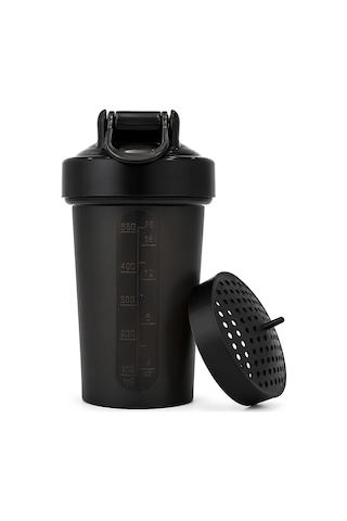 Gym Shaker 550 Ml Ölçekli Sızdırmaz Kapaklı Protein Shaker Siyah