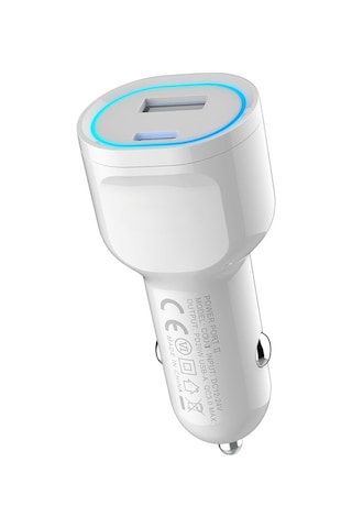 40w Araba Çakmaklık Hızlı Şarj Type-c Ve Usb Çıkışlı Pd Şarj Aleti Işıklı  Android Tam Uyumlu