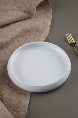 Acar SCT-21-0220/16 Bianco Perla Porselen Yuvarlak Tabak - 24 Cm