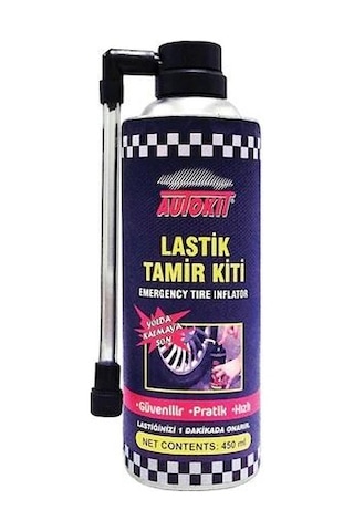 Autokit Acil Lastik Şişirici Lastik Tamir Sprey Kiti 450 ML