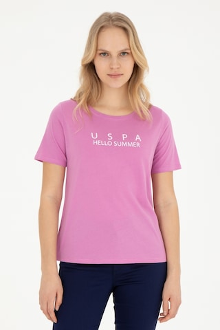 U.S. Polo Assn. Kadın Menekşe Bisiklet Yaka Tişört 50282899-VR037