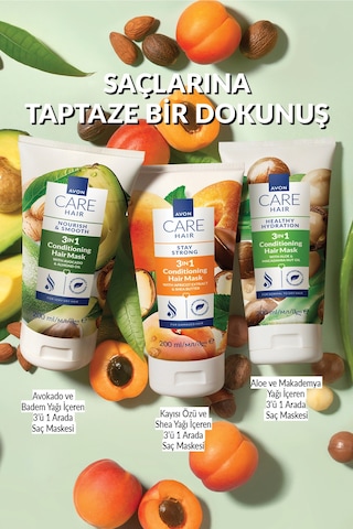 Care Avokado Ve Badem Yağı İçeren 3 U 1 Arada Saç Maskesi 200ml