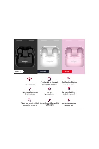 Geeroyoo Zealot T4 Tws Bluetooth 5.0 Kulaklıklar, 300mah Şarj Kutusu, Stereo Ses, Spor İçin, Mikrofonlu, Kablosuz Müdahaleci Kulaklıklar, Siyah
