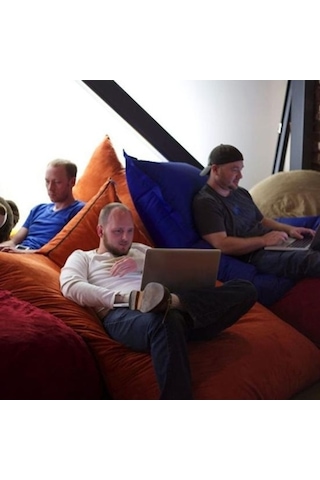 Novahub Yıkanabilir Düz Renk Fasulye Torbası Kapak 100x140 Cm Kanepe Slipcover Oturma Odası Dekor Kahve Kahve