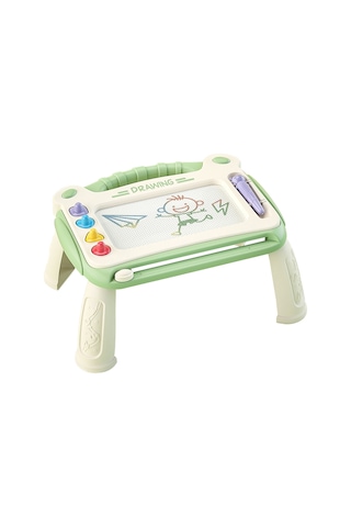 Kangvka Yeşil Çocuklar İçin Manyetik Çizim Tablosu - 1-3 Yaş Erken Eğitim Ve Zekâ Geliştirici, Ayırılabilir Ayaklı, Çok Renkli Damgalar Ve Silgi İle Tekrarlı Kullanım Yeşil