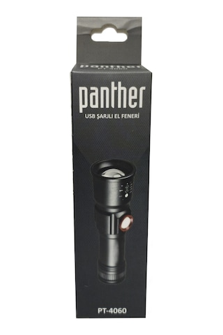 Panther Pt-4060 Usb Şarjlı 1000 Lümen Siyah
