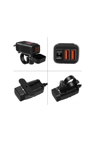 Youmex Hızlı Şarjlı Motosiklet Usb Şarj Cihazı - Çift Portlu Qc3.0 Ve Voltmetreli