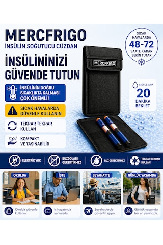 Mercfrigo İnsülin Soğutucu Cüzdan-siyah-2 Kalem