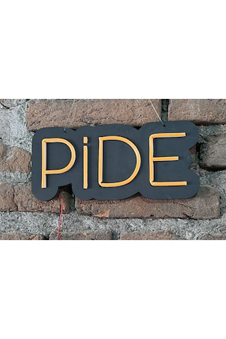 Pide Neon Led Duvar Aydınlatması Siyah