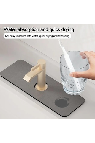 Emici Lavabo Kenar Matı Kaymaz Mutfak Tezgah Matı Musluk Damlama Tutucu Lavabo Sıçrama Koruyucu Banyo Ve Sünger Tut Diğer