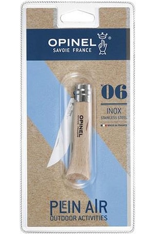 Opinel İnox Kayın Saplı 6 No Kamp Çakı Ambalaj (000404) Kahverengi