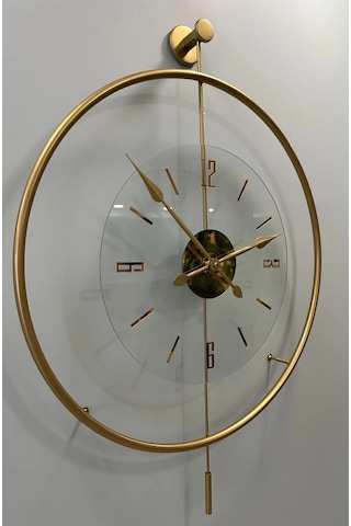 MetaQuartz Aksesuar Büyük Boy 50 x 75 CM Gold Luxry Şefaf Cam Orta Boy Metal Çember Modern Dekoratif Gold