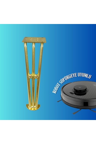20 Cm Metal Boncuklu Koltuk Ayağı Mobilya Ayağı Ünite Ayağı Konsol Ayağı Puf Berjer Ayağı 4adet Gold